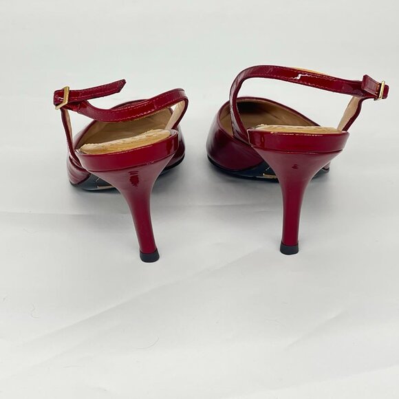 Cole Haan Air Fiona Sling Back Pumps Heels. EUC. 8 B Red Patent Leather - Picture 2 of 4